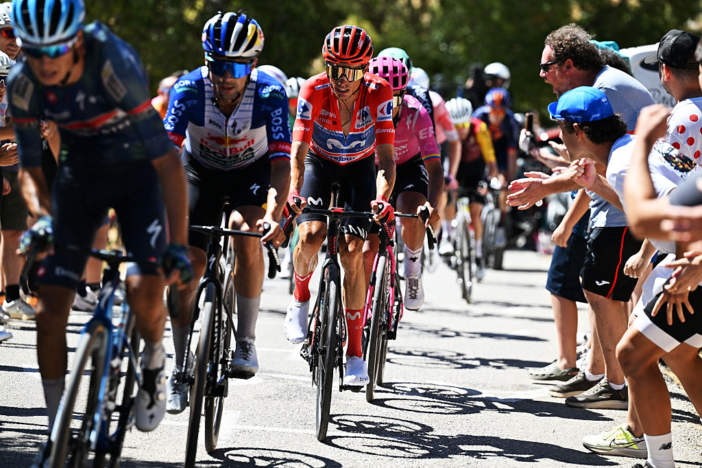 Mikel Landa victory - Primoz Roglic of Slovenia and Team Red Bull - BORA - hansgrohe and Enric Mas of Spain and Movistar Team